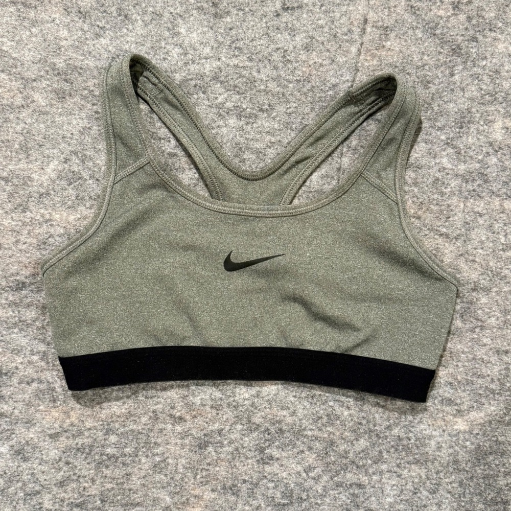 Nike Dri-Fit Women Small Heather Gray Racerback Sports Bra Activewear Workout